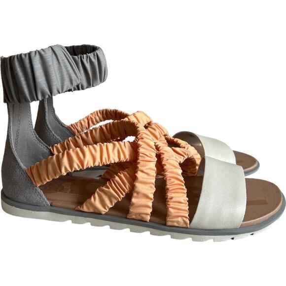 Sorel Chrome Gray & Faded Spark Ella II Women Sandal, US7.5 - Picture 1 of 9